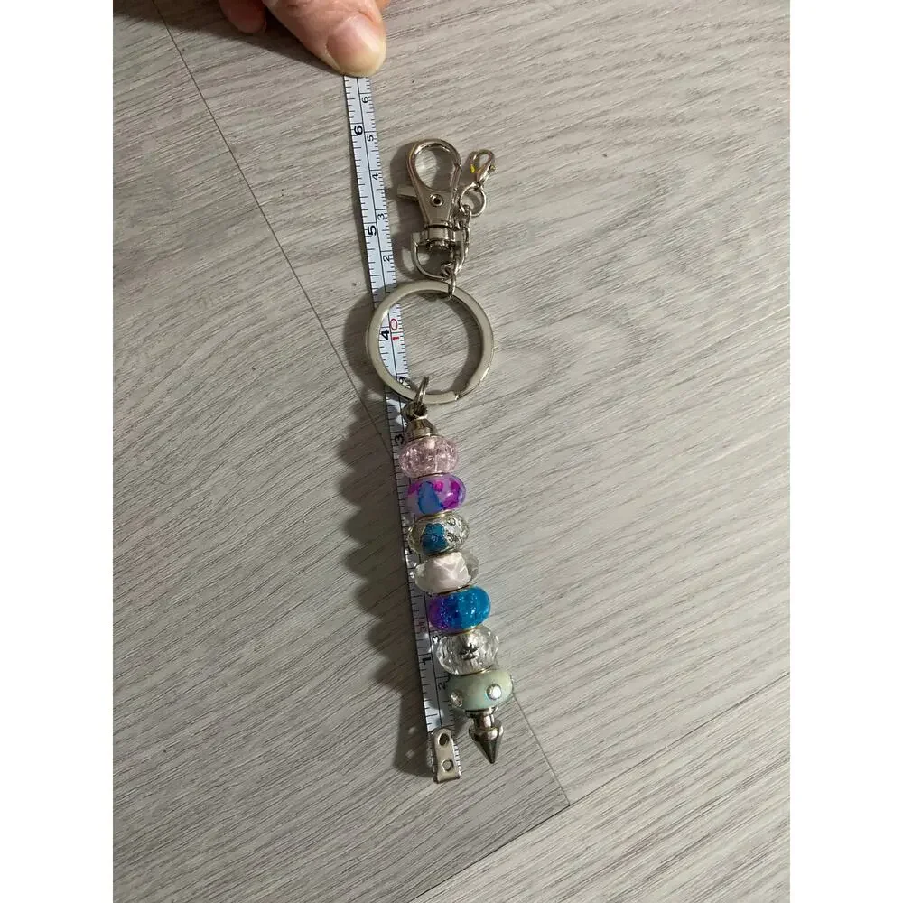 Colorful purse, charm keychain with euro charm spacers